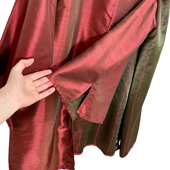 Vintage 90s Silhouettes Red Tank Topper Set Satin Nylon Sz 18 - Picture 5 of 8